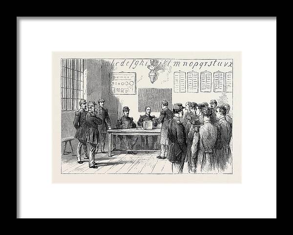 Plebiscitum Framed Print featuring the drawing The Plebiscitum. Soldiers Voting by English School