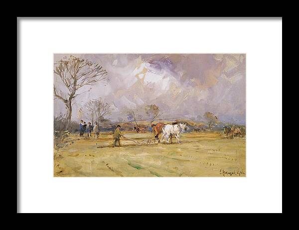 Plow Framed Print featuring the painting The Plough Team by John Atkinson