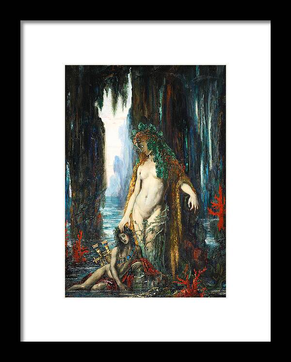Gustave Moreau Framed Print featuring the painting The Poet and the Siren by Gustave Moreau