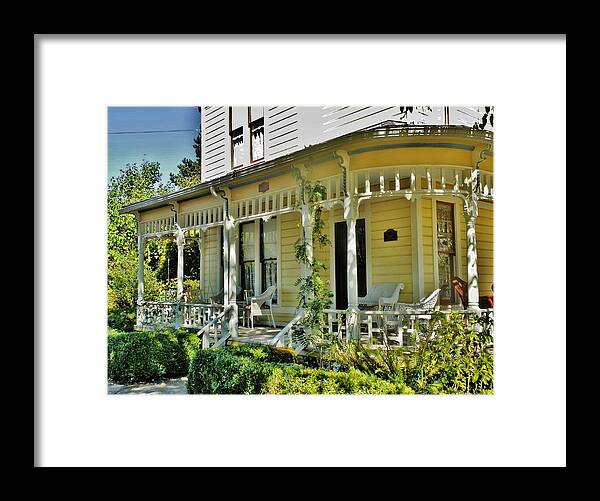 House Framed Print featuring the photograph The PORCH by VLee Watson