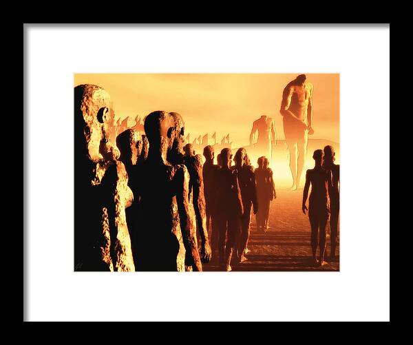 Apocalyptic Framed Print featuring the digital art The Post Apocalyptic Gods by John Alexander