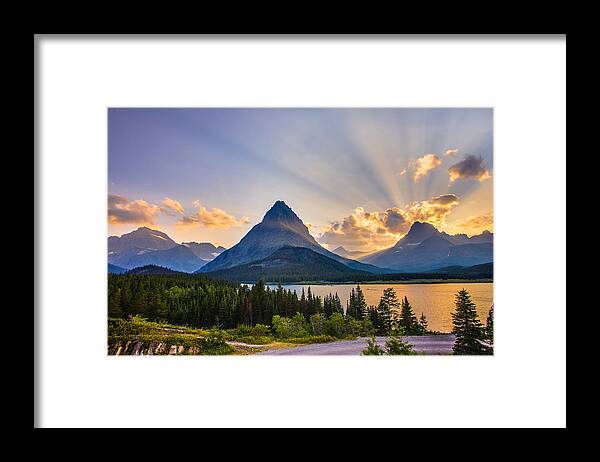 Glacier National Park Framed Print featuring the photograph The Power and the Glory by Adam Mateo Fierro