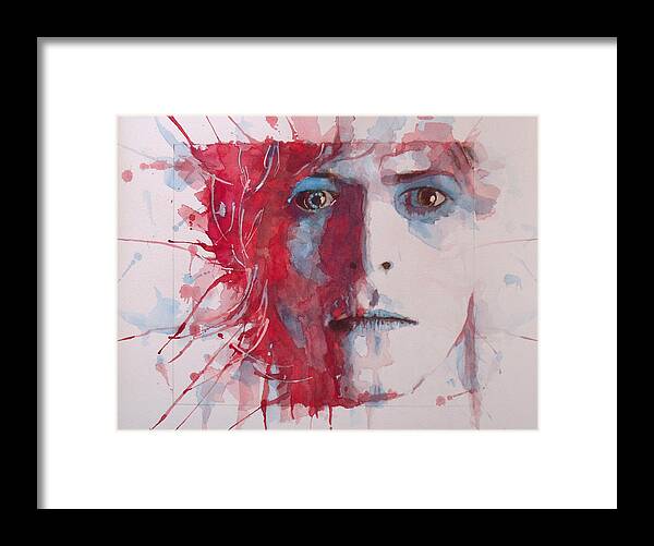 David Bowie Framed Print featuring the painting The Prettiest Star by Paul Lovering