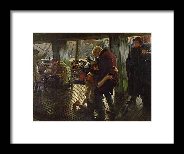 Prodigal Son Framed Print featuring the painting The Prodigal Son in Modern Life by James Jacques Joseph Tissot