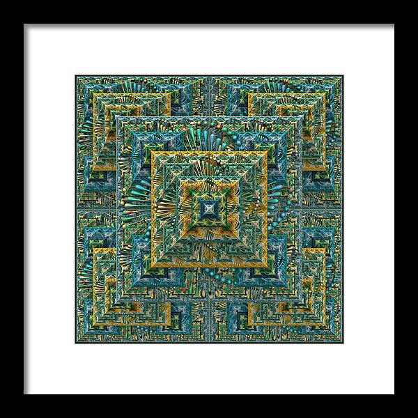 Abstract Framed Print featuring the digital art The Pyramid - A Fractal Artifact by Manny Lorenzo