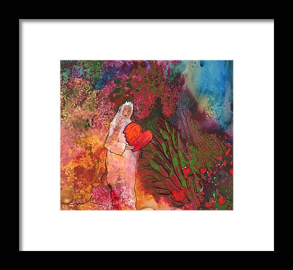 Love Framed Print featuring the painting The Queen of Hearts by Miki De Goodaboom