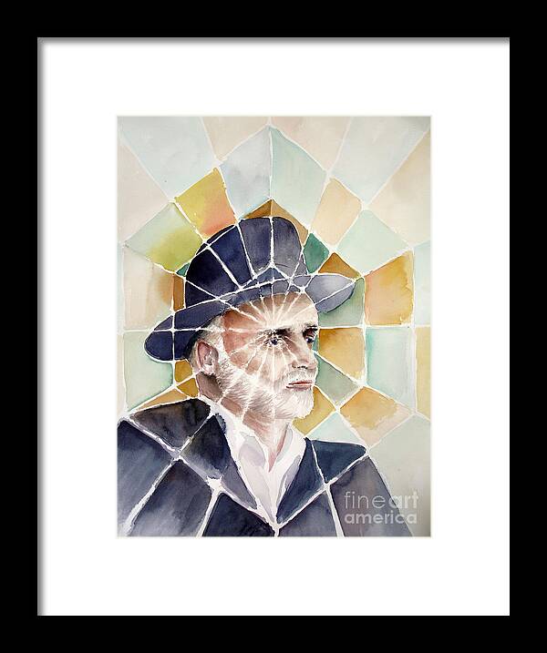 Rabbi Framed Print featuring the painting The Rabbi by Allison Ashton