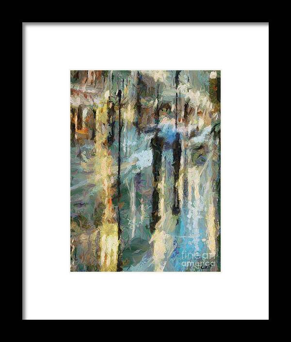 Landscapes Framed Print featuring the painting The rain in Paris by Dragica Micki Fortuna