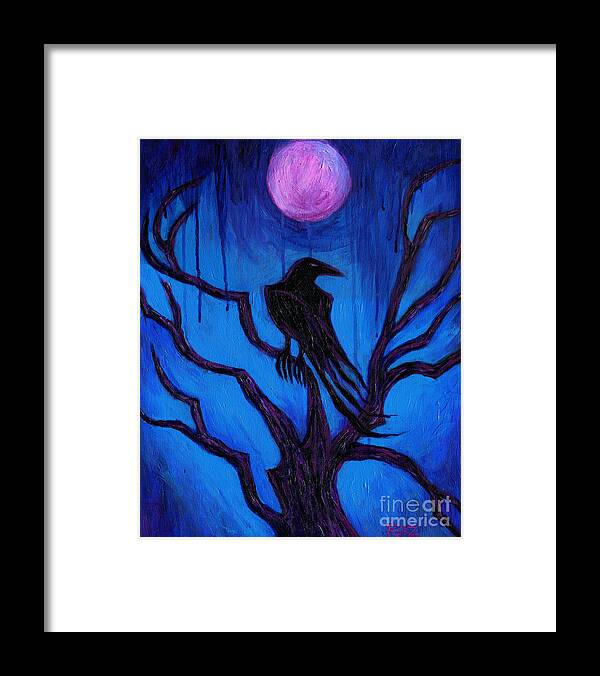 The Raven Nevermore Framed Print featuring the painting The Raven Nevermore by Classic Visions Gallery