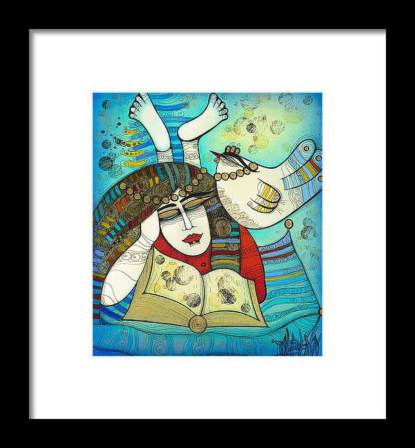Albena Framed Print featuring the painting The Reader by Albena Vatcheva