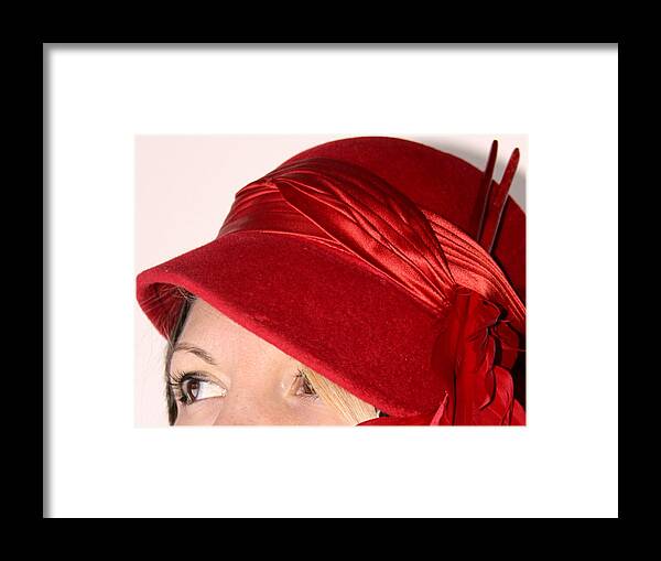 Portrait Framed Print featuring the photograph The Red Hat by Andrea Lazar