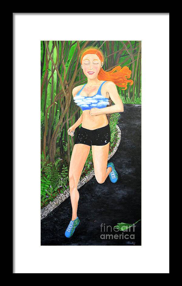Runners High Framed Print featuring the painting The Runner's High by Leandria Goodman