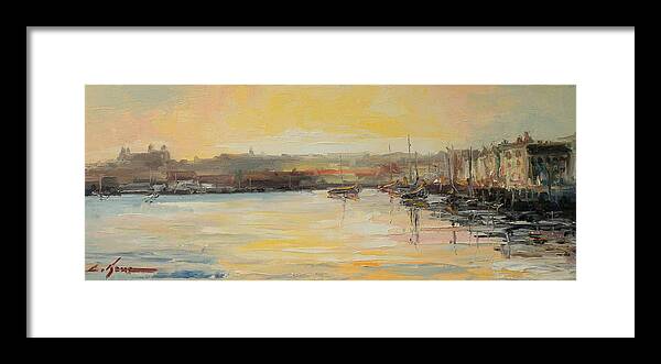 Scarborough Framed Print featuring the painting The Scarborough Harbour by Luke Karcz