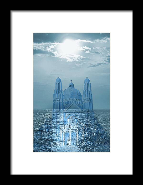 Digital Art Framed Print featuring the photograph The Sea Church by Angel Jesus De la Fuente