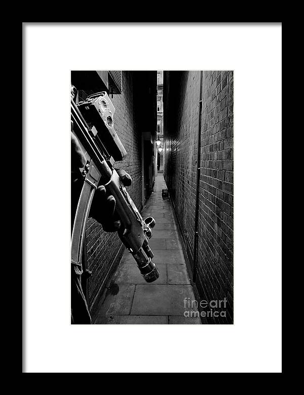 Machine Gun Framed Print featuring the photograph The Search is On by Jasna Buncic