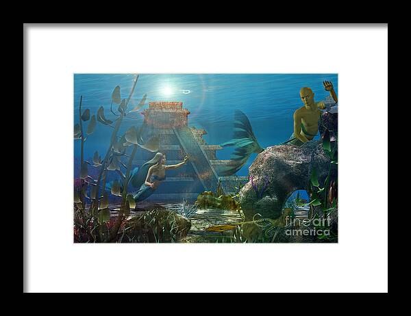 Atlantis Framed Print featuring the digital art The Secret Garden by Shadowlea Is