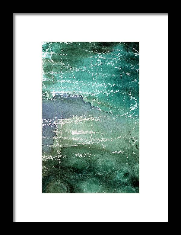 Abstract Painting Framed Print featuring the painting The Shallow End by Linda Woods