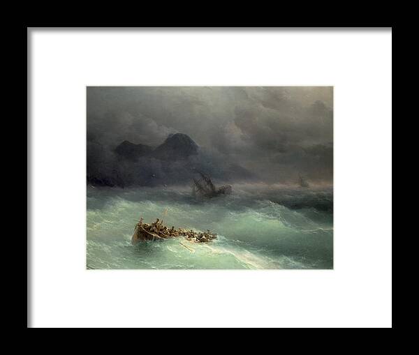 Storm Framed Print featuring the painting The Shipwreck by Ivan Konstantinovich Aivazovsky