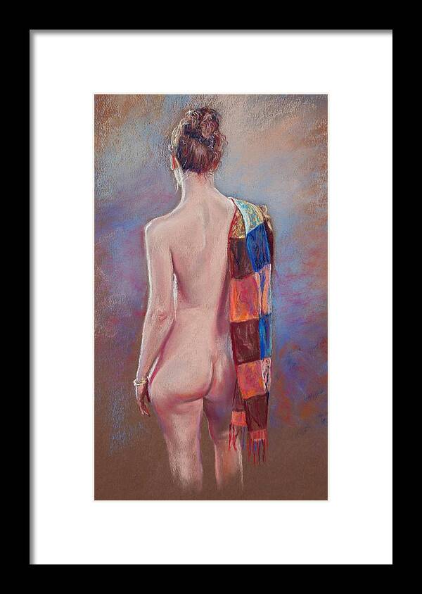 Lynda Robinson Framed Print featuring the painting The Silk Scarf by Lynda Robinson