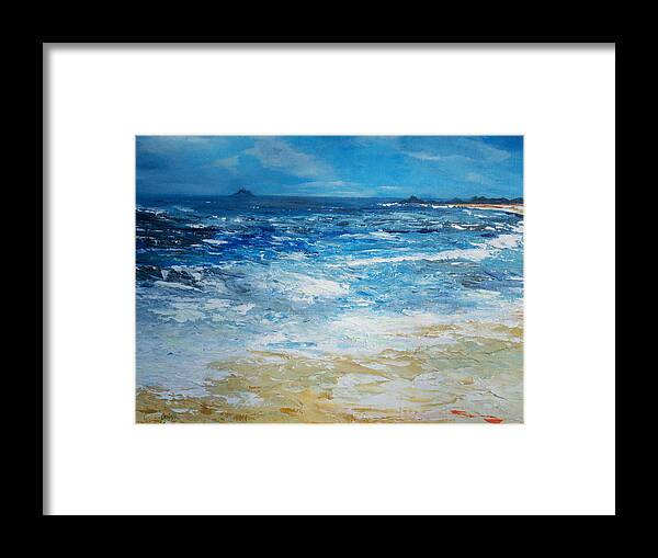 Skellig Framed Print featuring the painting The Skellig Islands by Conor Murphy