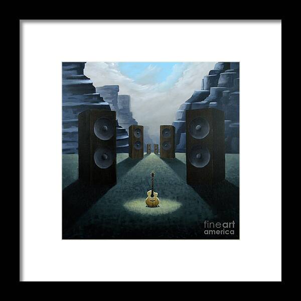 Acoustic Guitar Painting Framed Print featuring the painting Soundgarden by Ric Nagualero