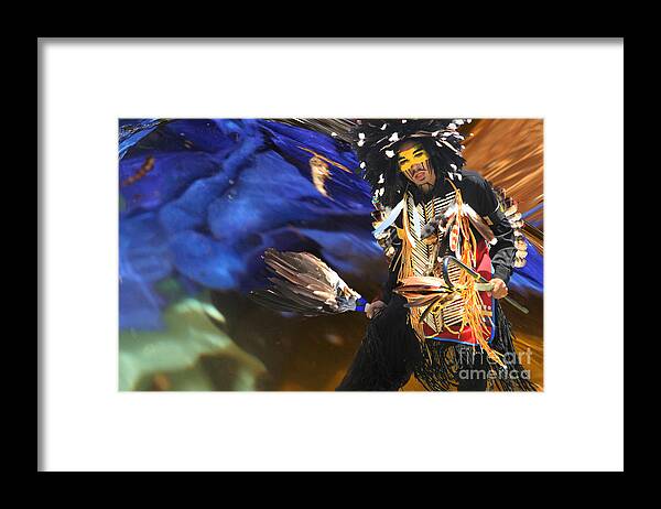 Tribes Framed Print featuring the digital art The spirit from above by Angelika Drake