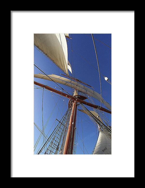 Nautical Framed Print featuring the photograph The Star Of India. Mast And Sails by Ben and Raisa Gertsberg
