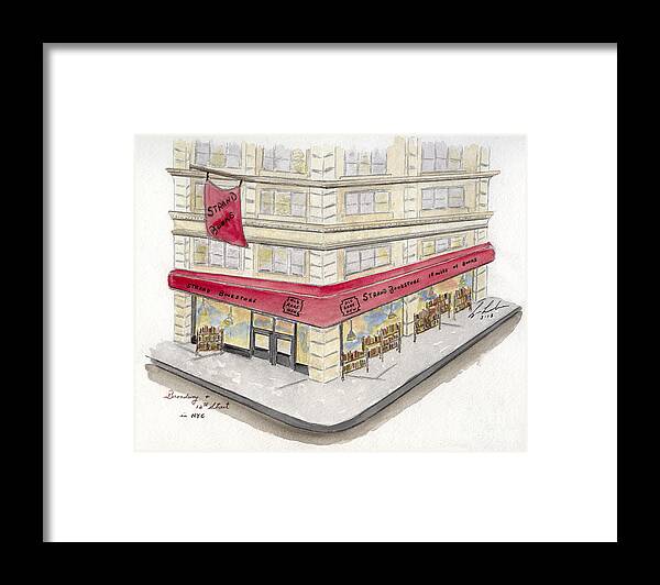 Strand Bookstore Framed Print featuring the painting The Strand Bookstore by AFineLyne