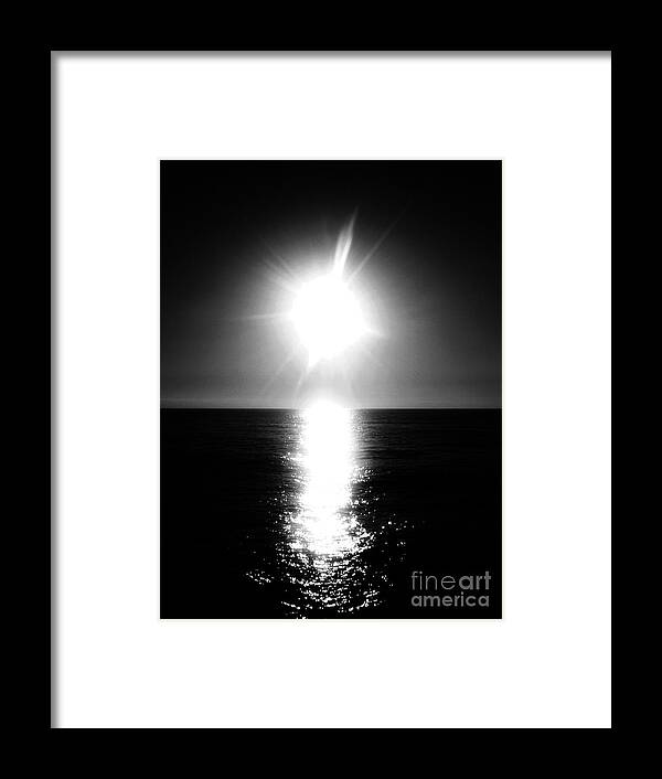 Black And White Photography Framed Print featuring the photograph The Sunset Sunrise by Fei A