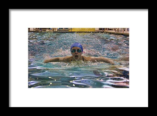 The Swimmer Framed Print featuring the photograph The Swimmer by Lee Dos Santos