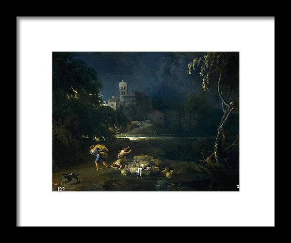Gaspard Dughet Framed Print featuring the painting The Tempest by Gaspard Dughet