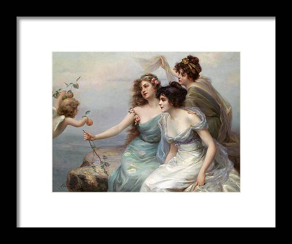 Edouard Bisson Framed Print featuring the digital art The Three Graces by Edouard Bisson