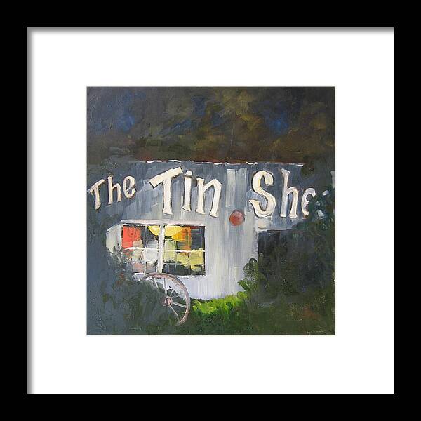 Apalachicola Framed Print featuring the painting The Tin Shed by Susan Richardson