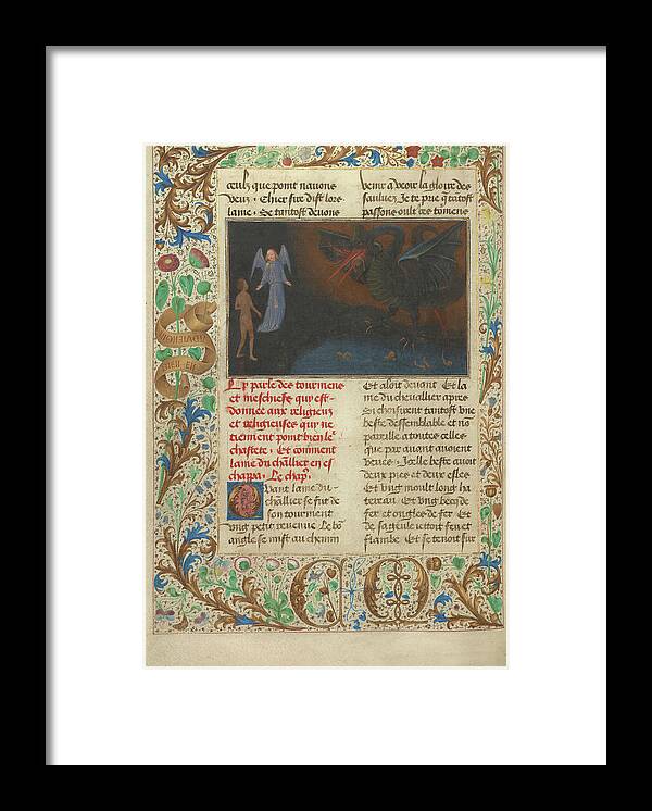 Torment Framed Print featuring the painting The Torment Of Unchaste Monks And Nuns Simon Marmion by Litz Collection