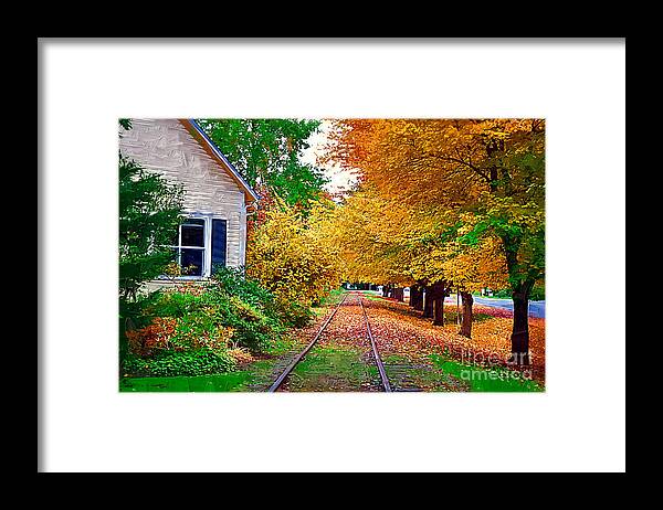 Autumn Foliage Framed Print featuring the painting The Tracks by Kirt Tisdale