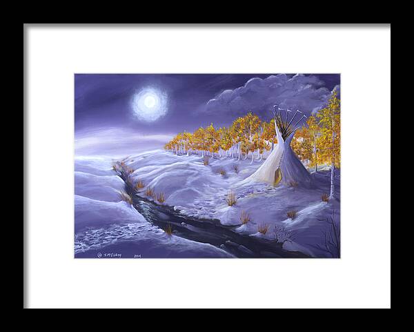 Tepee Framed Print featuring the painting The Trail Home by Jerry McElroy