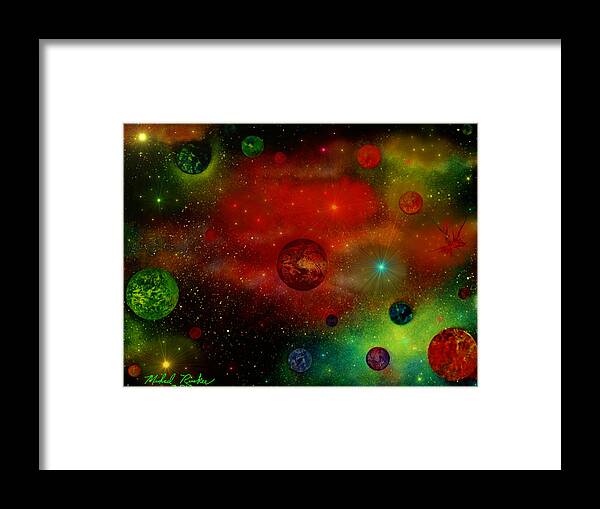 Universe Framed Print featuring the painting The Universe by Michael Rucker