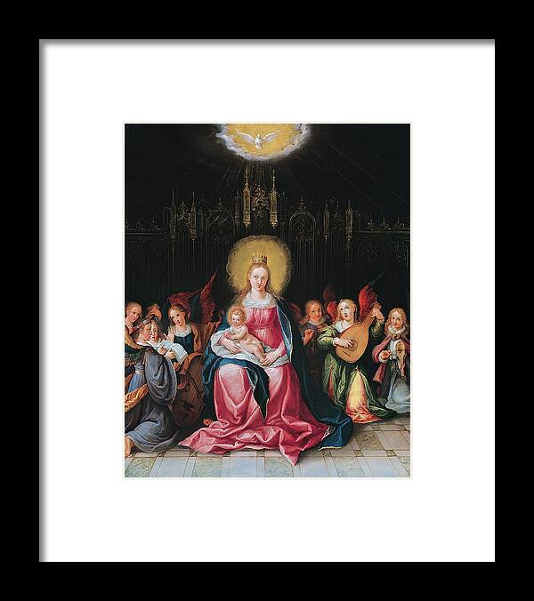 Virgin Mary Framed Print featuring the painting The Virgin And Child Surrounded by Cornelis de I Baellieur