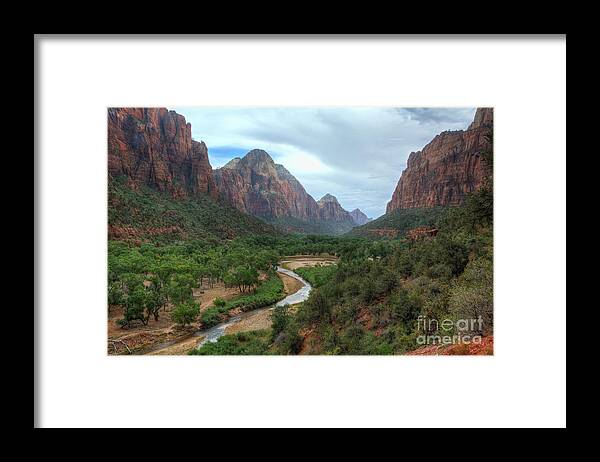 Virgin Framed Print featuring the photograph The Virgin River Flowing Through Zion by Eddie Yerkish