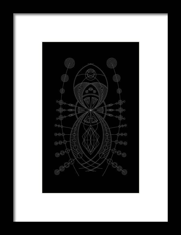 Relief Framed Print featuring the digital art The Visitor Inverse by DB Artist