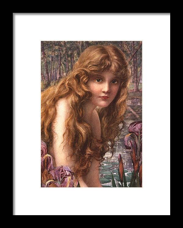 Henry Ryland Framed Print featuring the digital art The Water Nymph by Henry Ryland