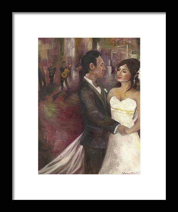 Wedding Framed Print featuring the painting The Wedding by Stephanie Broker