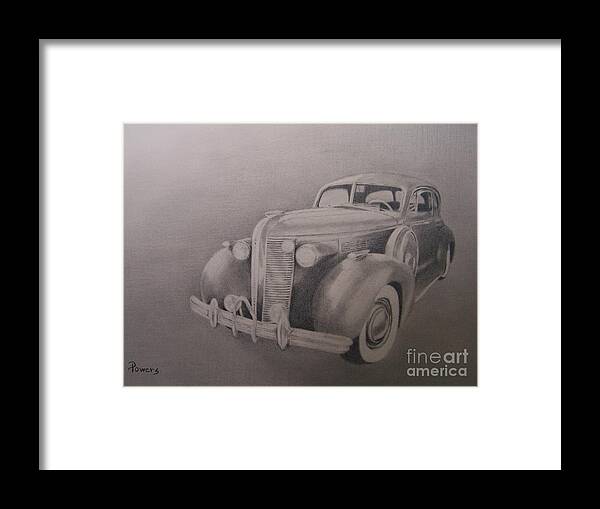 Antique Car Framed Print featuring the drawing The Wheels of Time by Mary Lynne Powers