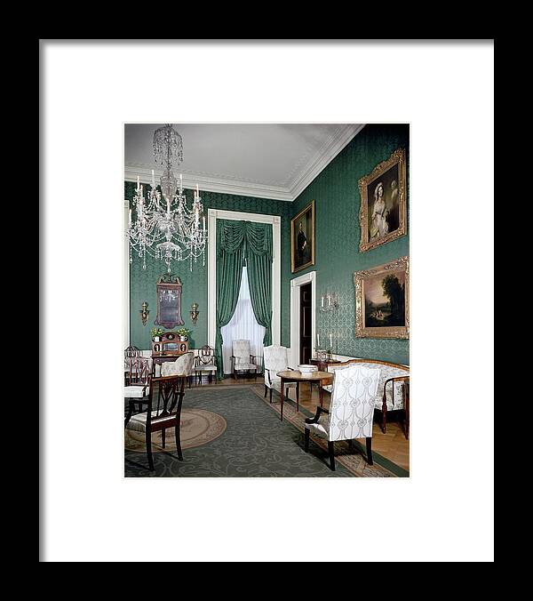 Antique Framed Print featuring the photograph The White House Green Room by Tom Leonard