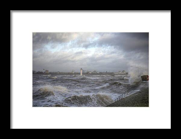 Lighthouse Framed Print featuring the photograph The wild Mersey by Spikey Mouse Photography