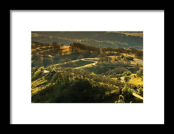 Mountain Road Framed Print featuring the photograph The Winding Road by Lisa Chorny