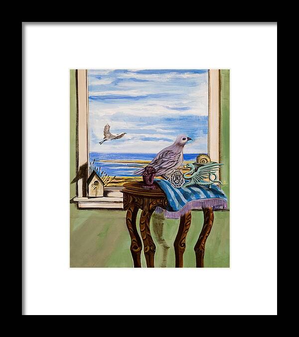 Susan Culver Fine Art Prints Framed Print featuring the painting The window has a view by Susan Culver