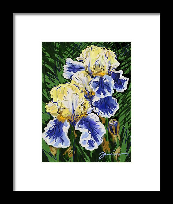 Iris Framed Print featuring the painting The Winner by Jean Pacheco Ravinski