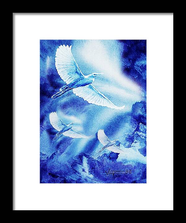 Flight Framed Print featuring the painting The Wonder of Flight by Hartmut Jager