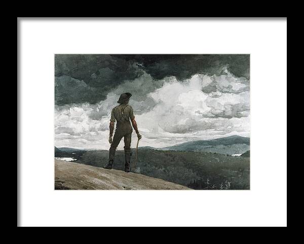 Winslow Homer Framed Print featuring the painting The Woodcutter by Celestial Images